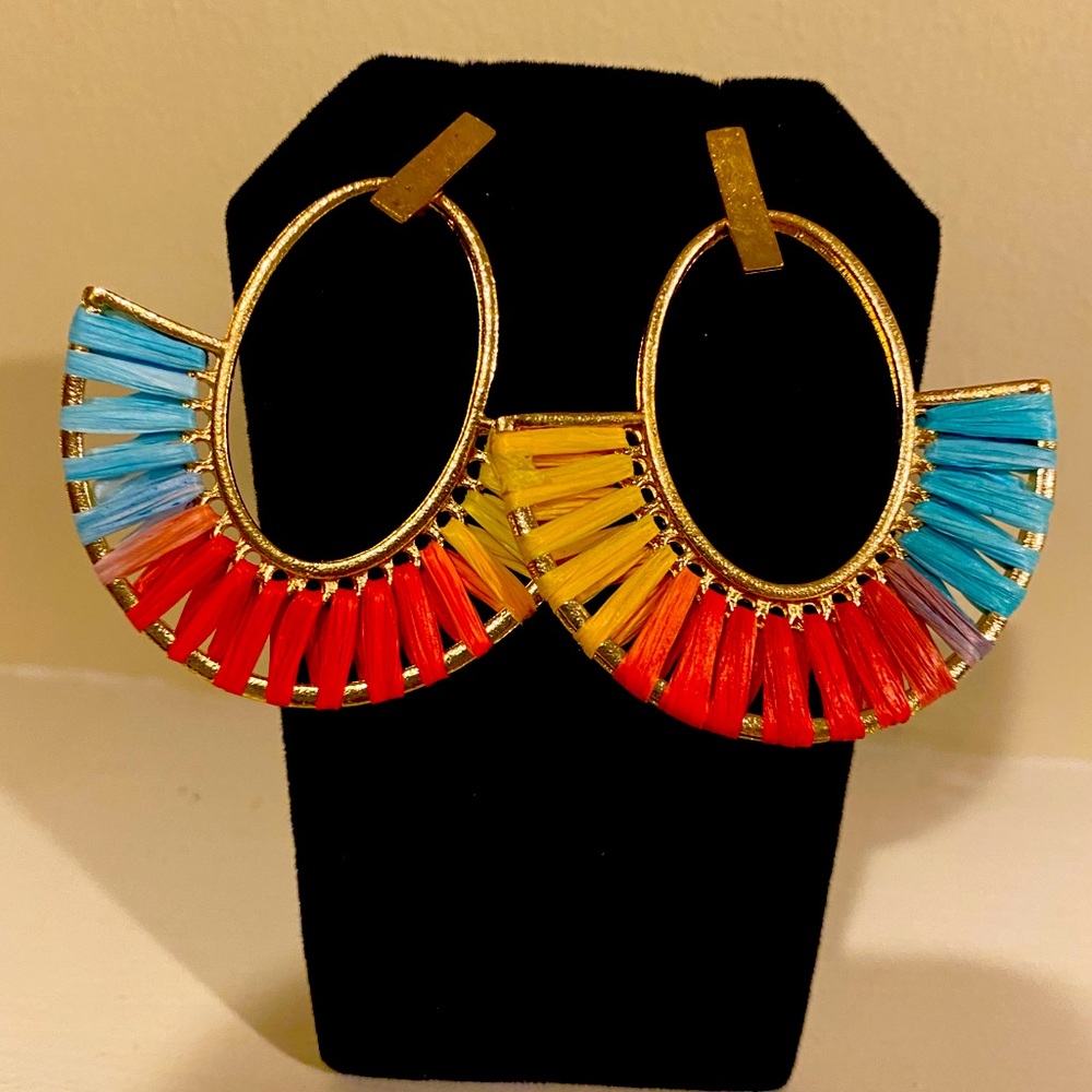 Rainbow n gold earrings